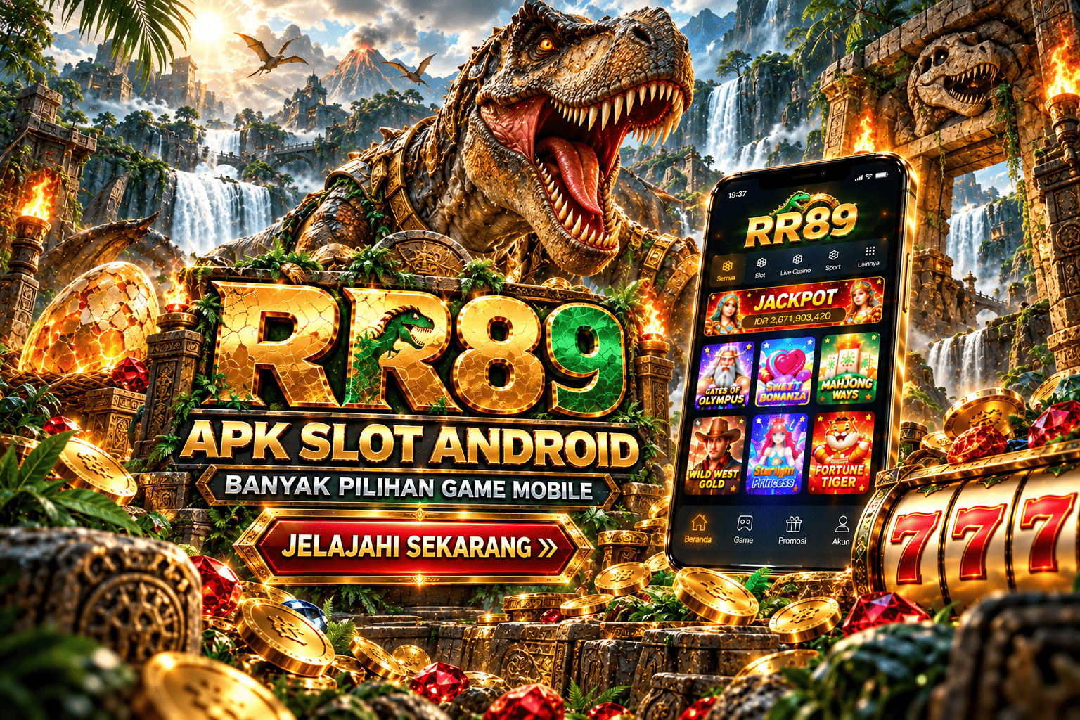 Banner Aplikasi RR89 dengan akses permainan digital